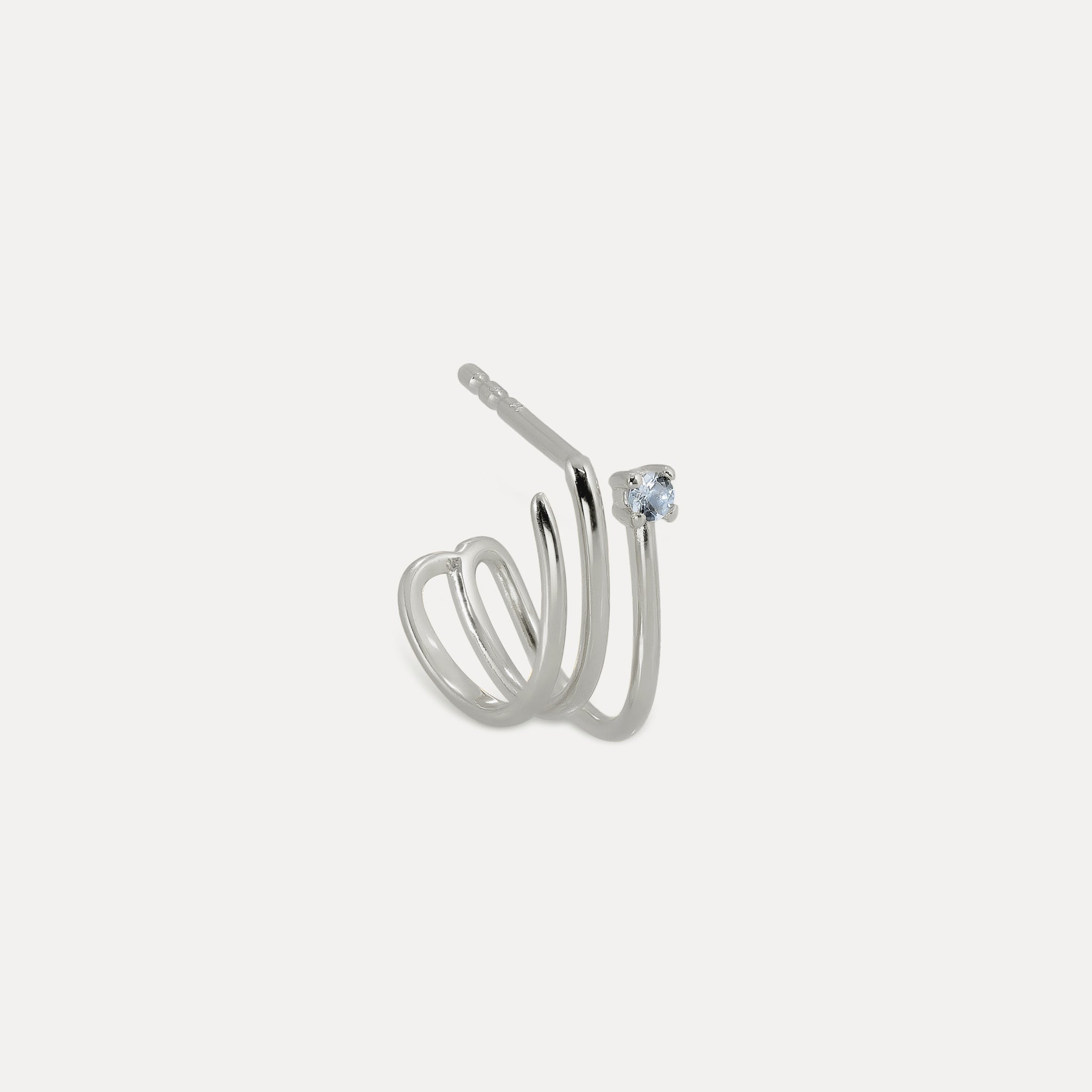 Stilnest Trine Huggies Ohrringe Aquamarin Single