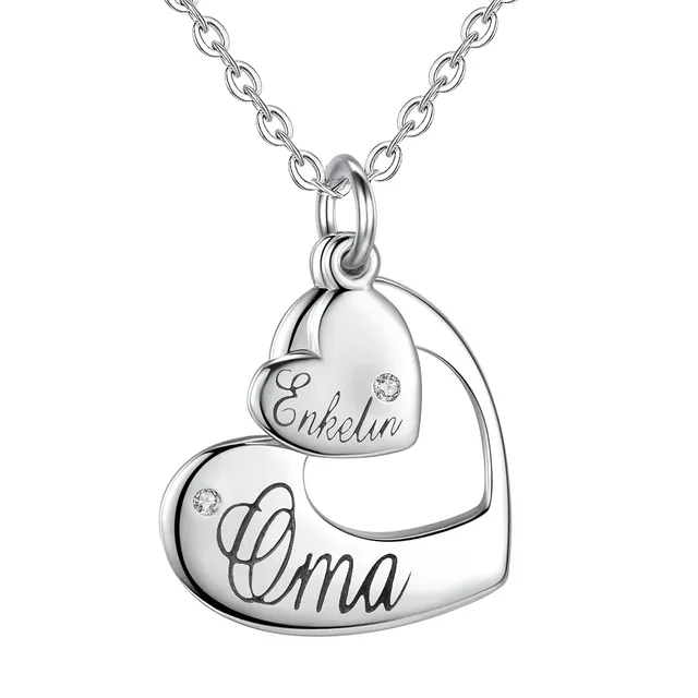 Eudora Harmony Bola Oma Enkelin Kette Silber 45,7 cm Herz