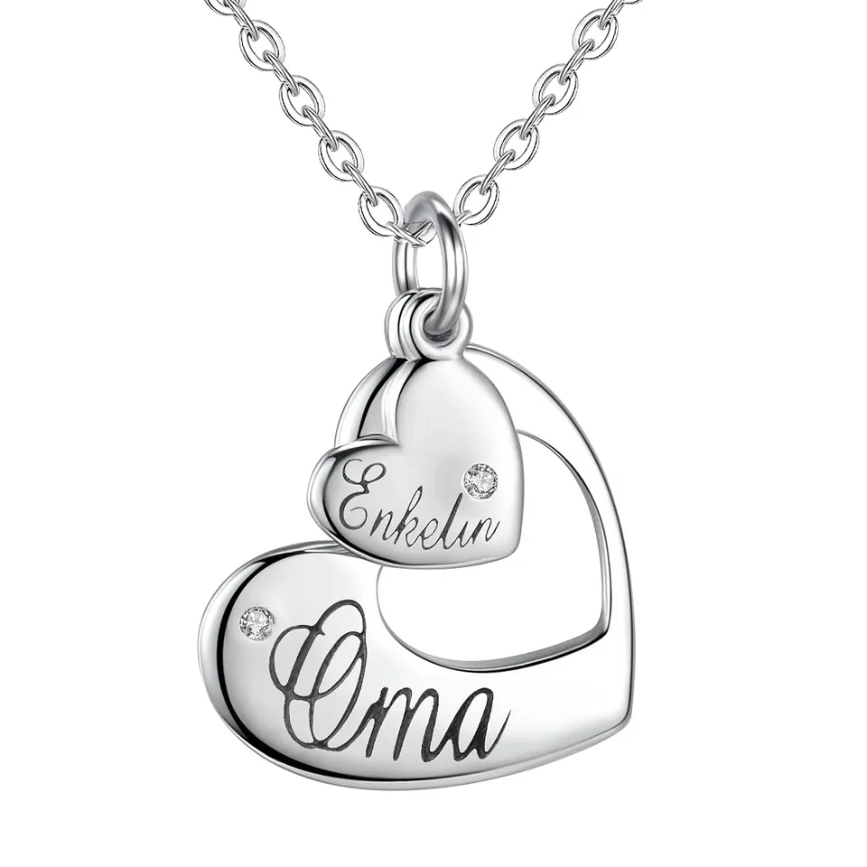 Eudora Harmony Bola Oma Enkelin Kette Silber 45,7 cm Herz