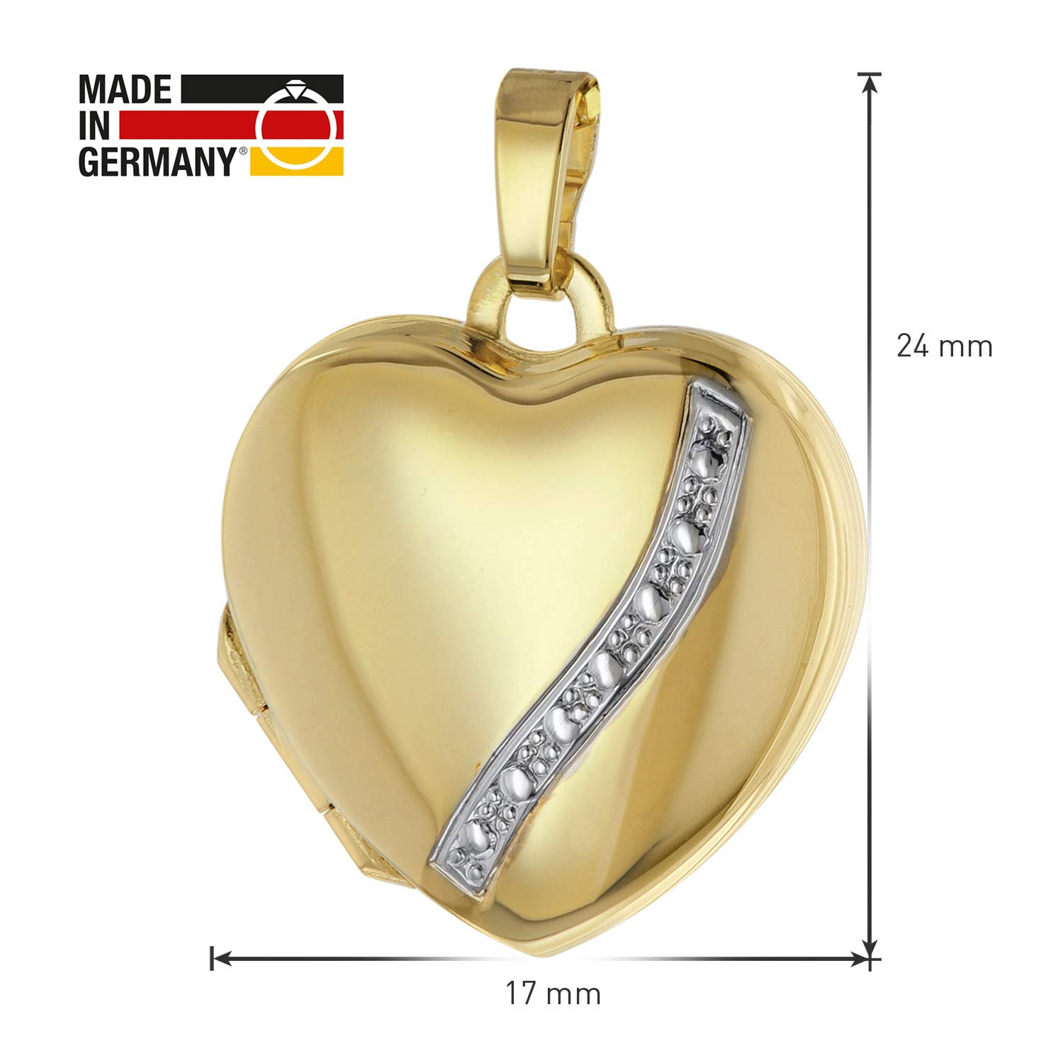 trendor Halsketten Medaillon Herz Gold 333 42 cm Kette