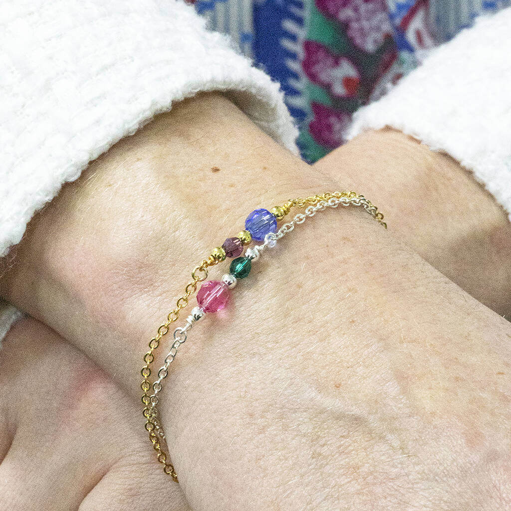 Joy by Corrine Smith Mother and Child Armband Geburtsstein Silber