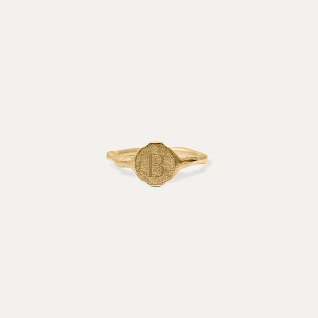 Stilnest Fluid Siegelring Ring Gold 14k Massivgold Matt