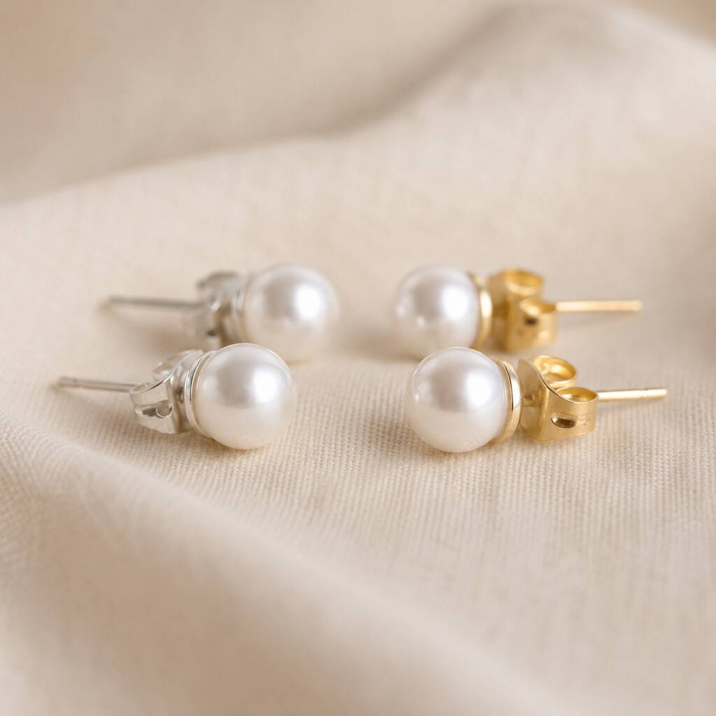 Joy by Corrine Smith Crystal Pearl Ohrstecker Gold 0,6cm