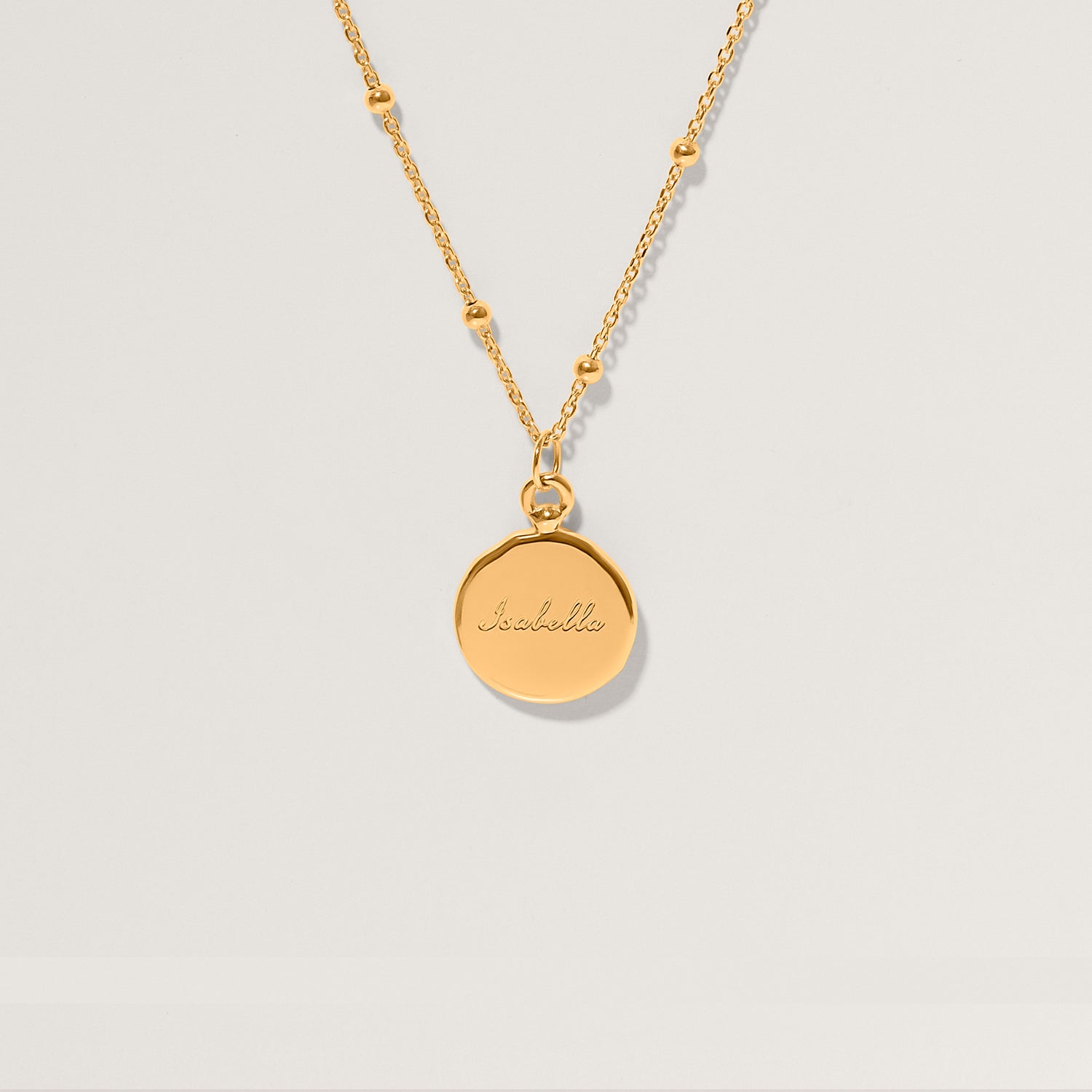 Stilnest Fluid Medallion Kette gravierbar 13mm Gold