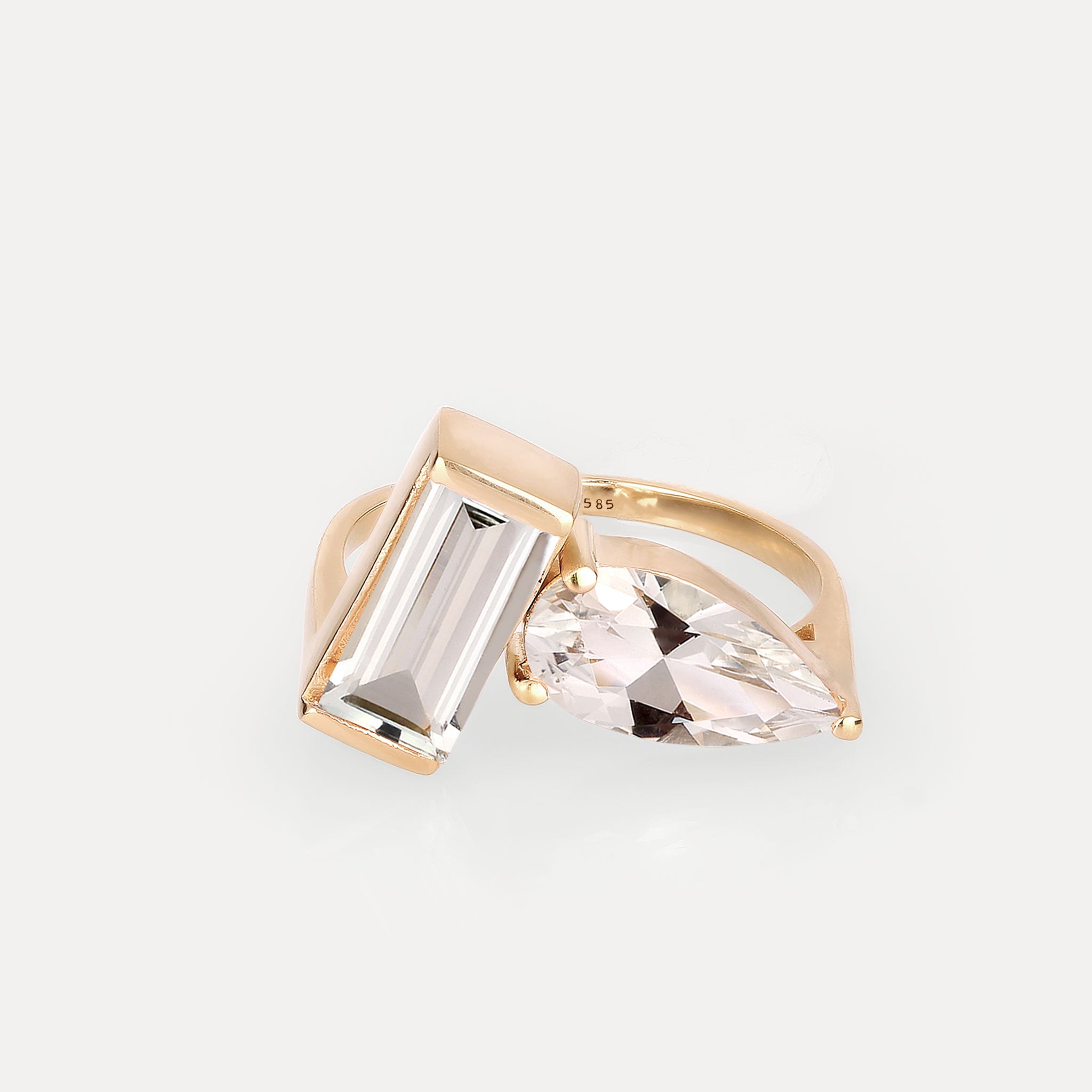 Stilnest Balance Beryll Ring 585 Gold Massivgold Gr 52