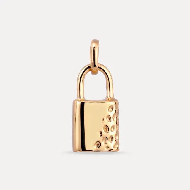 Stilnest Pendants Padlock Charm Anhänger Gold Vermeil