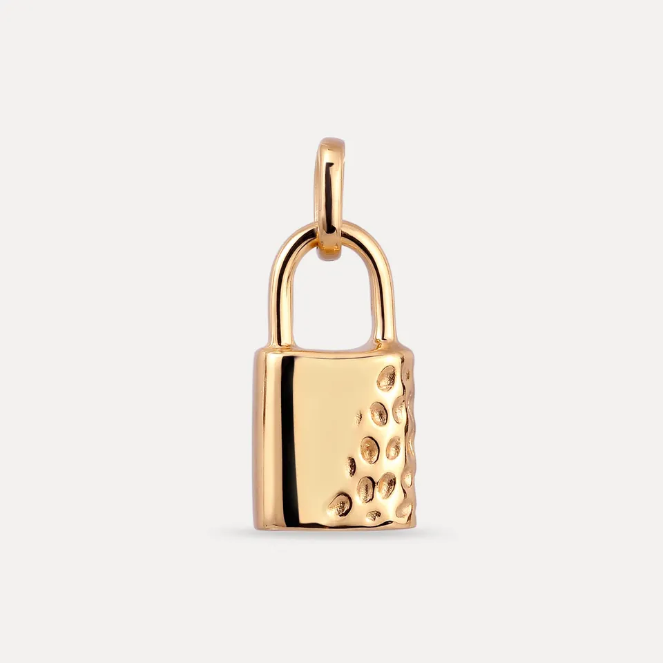 Stilnest Pendants Padlock Charm Anhänger Gold Vermeil