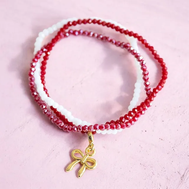 Joy by Corrine Smith Bracelet Stack Armband Schleife Silber 3er
