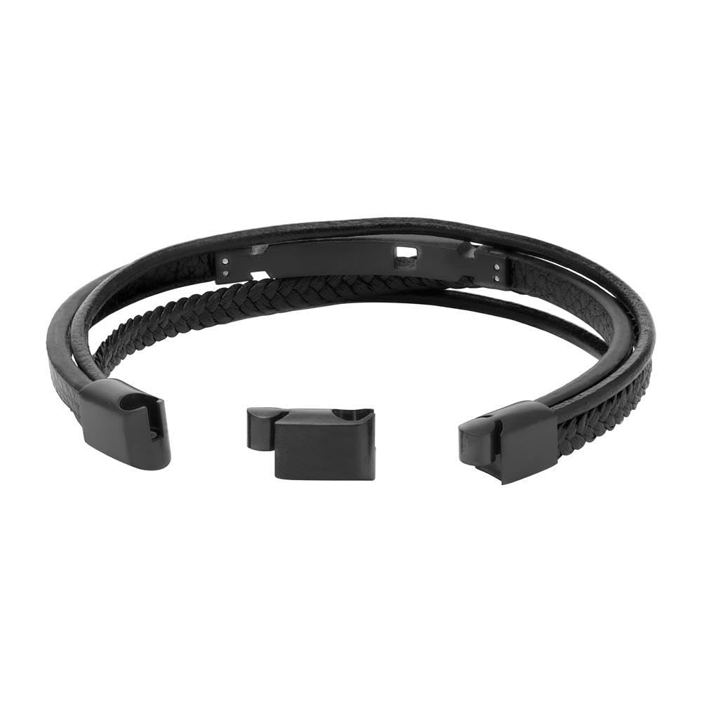 JEWLIX ID-Armband mehrreihig Kunstleder schwarz