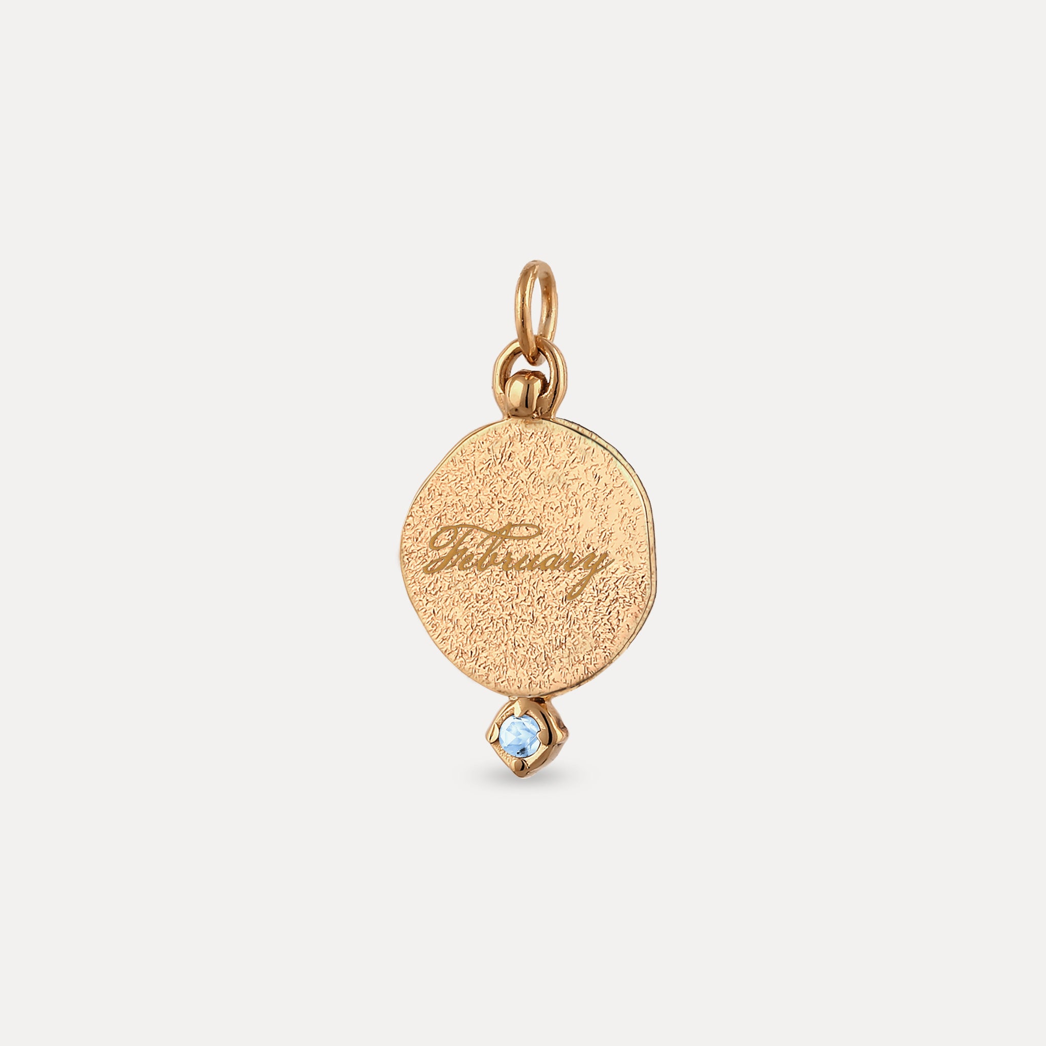 Stilnest Aquamarin Fluid Medallion Anhänger 585 Gold