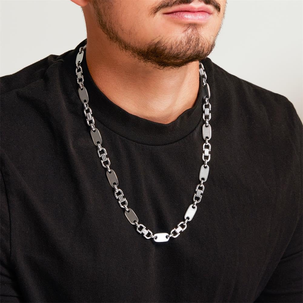 JEWLIX Panzerketten Plattenkette Herren Silber 60 cm