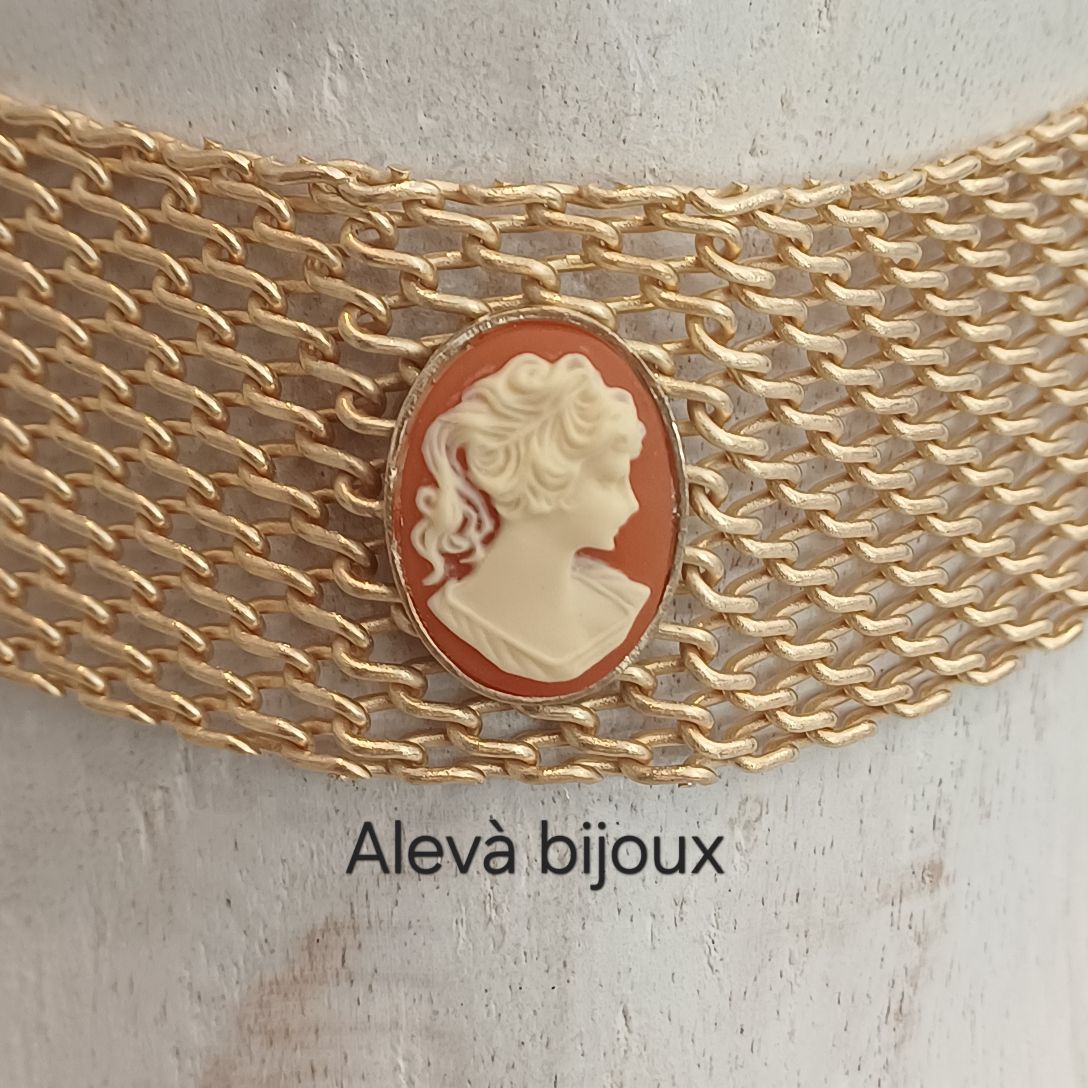 Alevá Bijoux Collane Milano Kragenkette Gold Karneol 37 cm