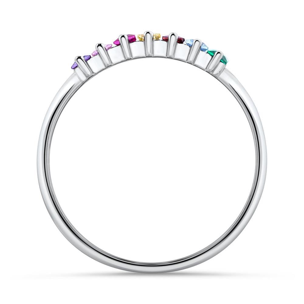 JEWLIX Damenring 925 Silber bunte Zirkonia Ring Gr.56