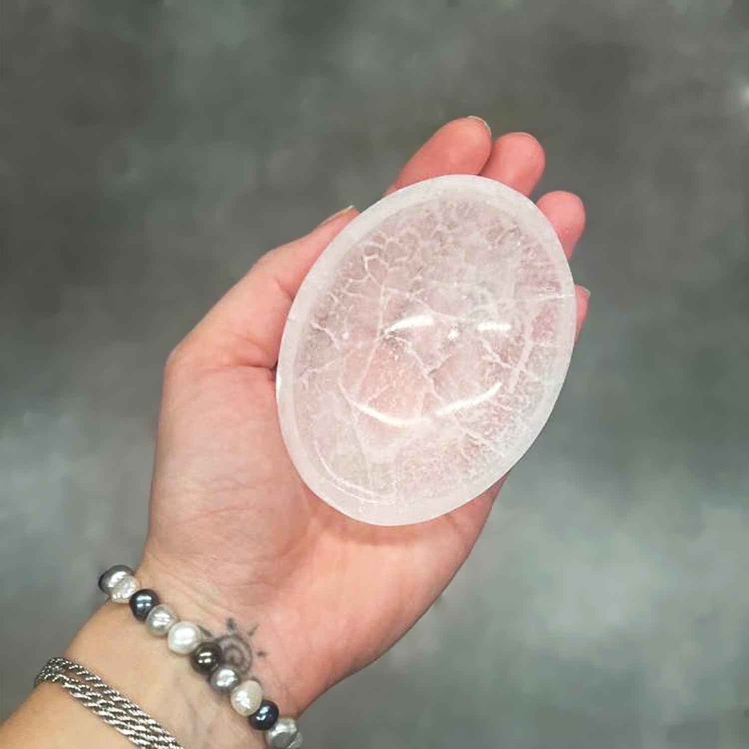 NKlaus HEALING CRYSTALS Selenit Schale 10x7cm 130g