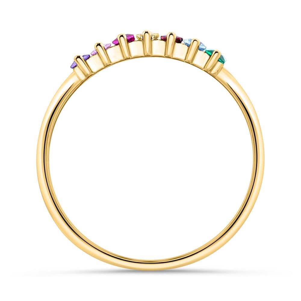 JEWLIX Ring 925er Silber vergoldet Zirkonia bunt 56mm