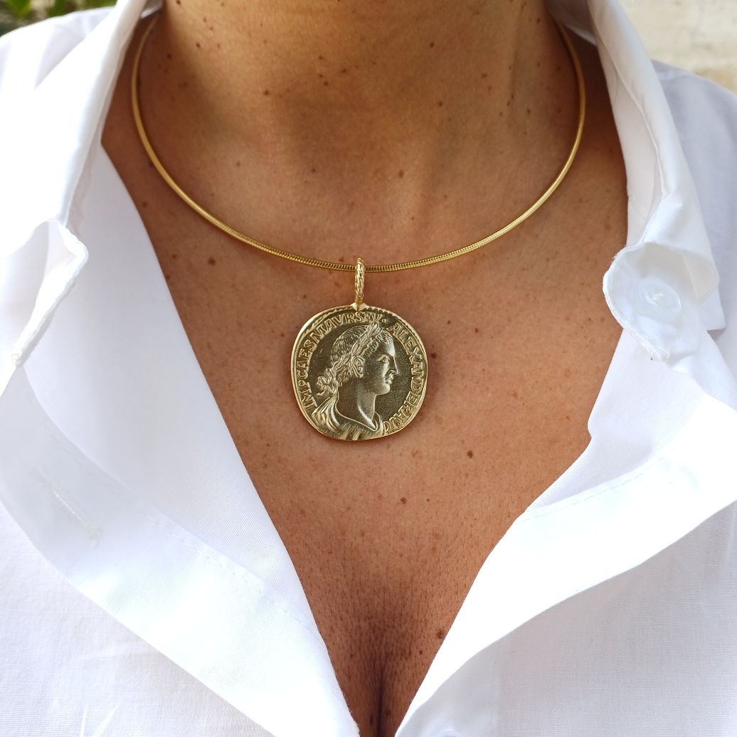 Alevá Bijoux Moneta Alexander Münz-Anhänger 18 Karat