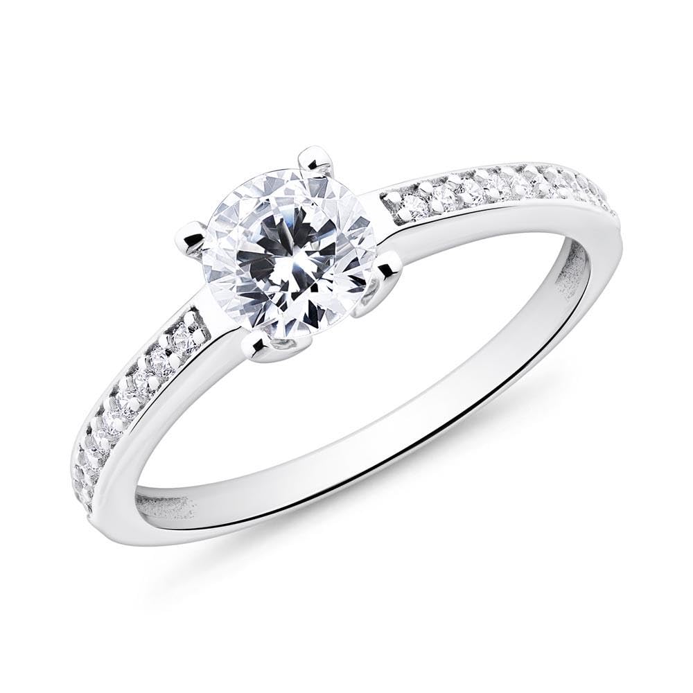 JEWLIX Verlobungsring 375 Weißgold Zirkonia 52mm