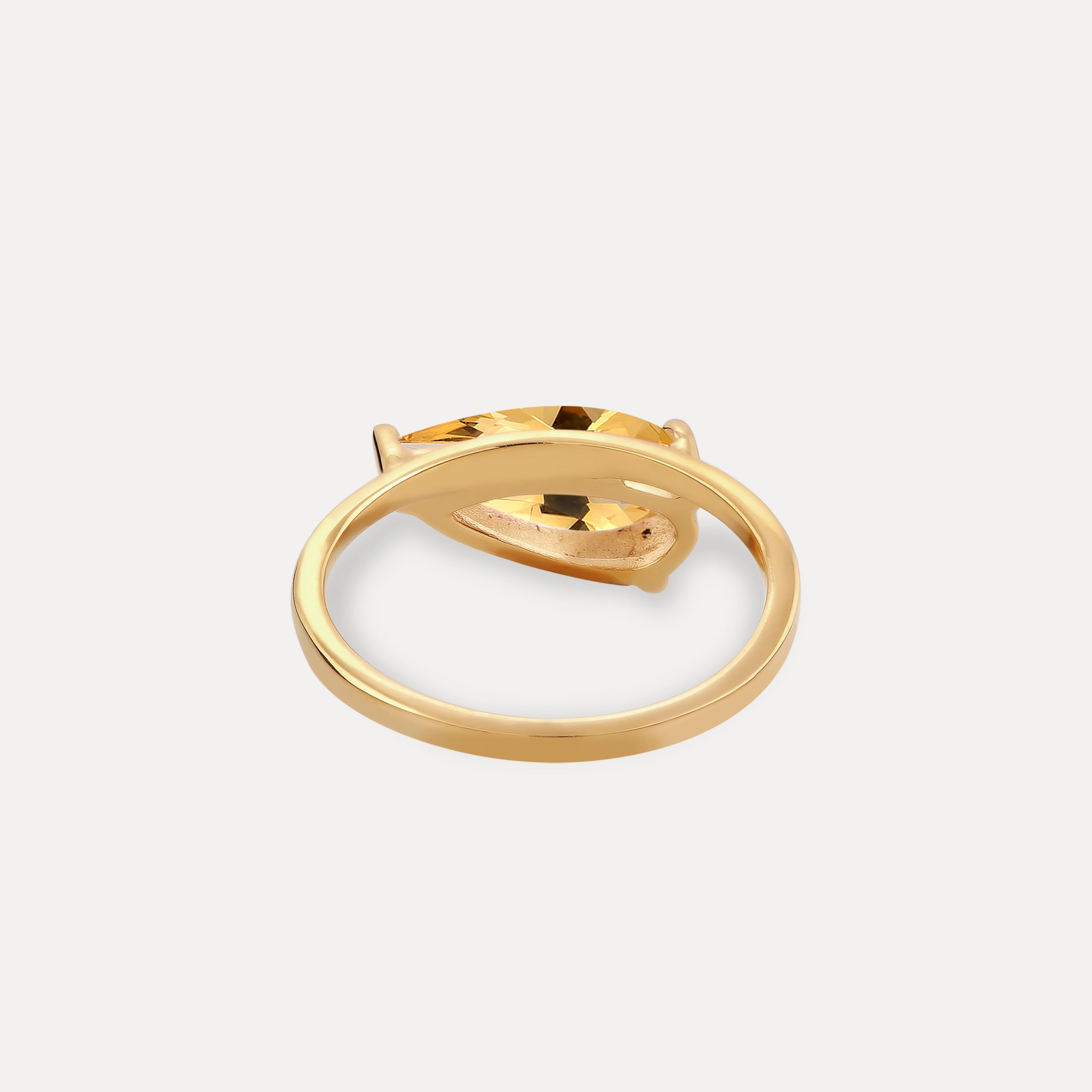 Stilnest Balance Drop Ring Citrin Gold Vermeil Gr.54