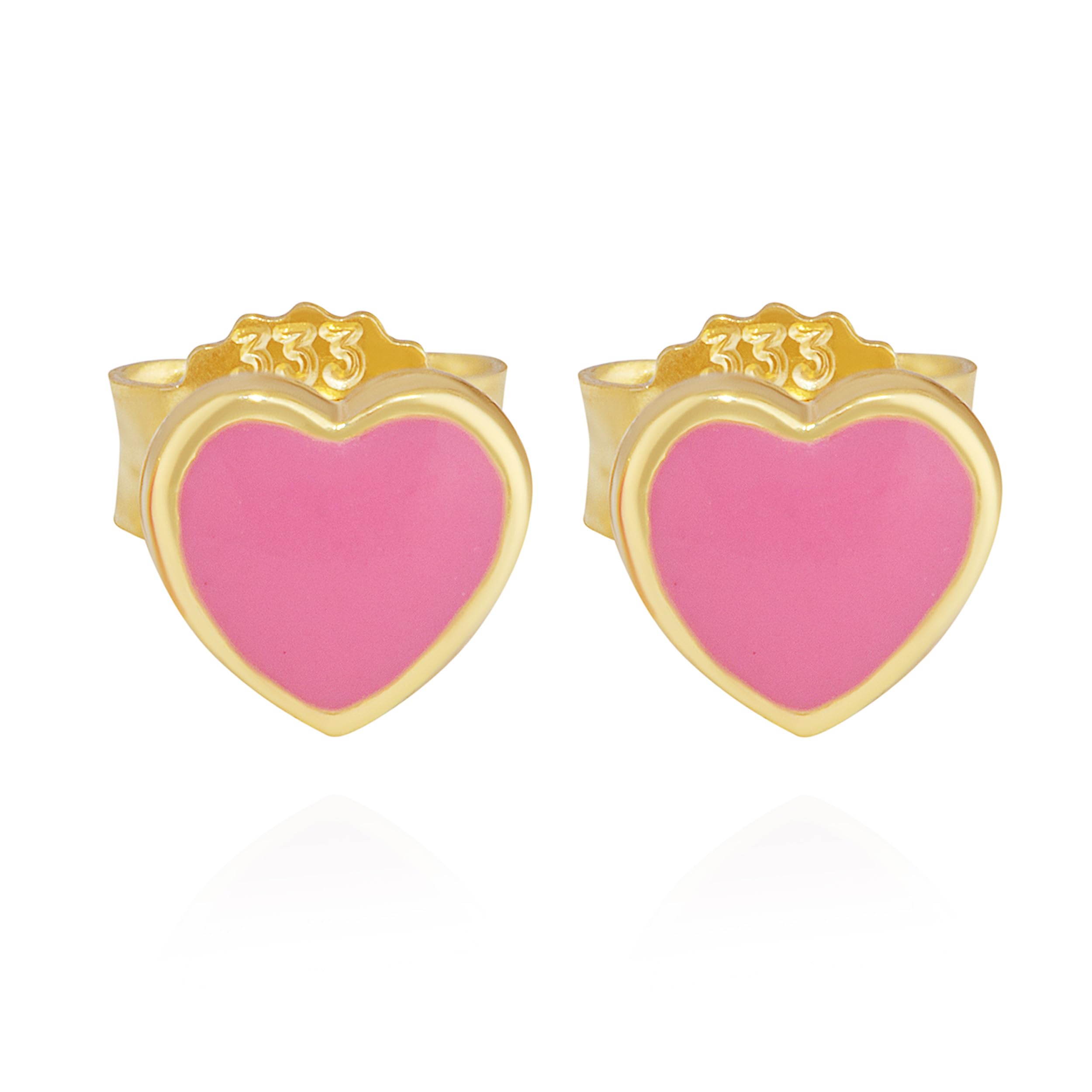 NKlaus Jewellery Ohrstecker Herz 333 Gelbgold Zirkonia