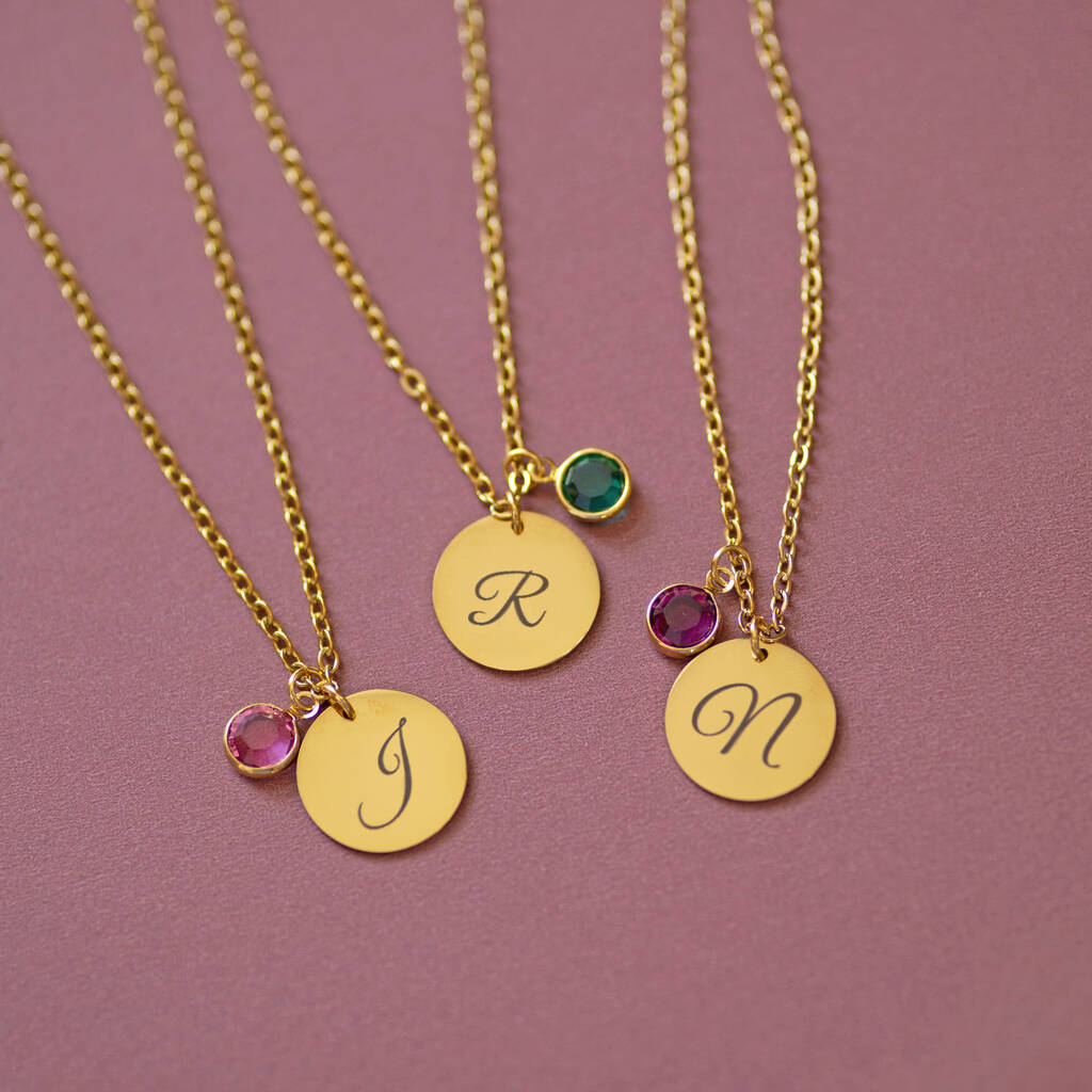 Joy by Corrine Smith Initial Halskette Gold Geburtsstein