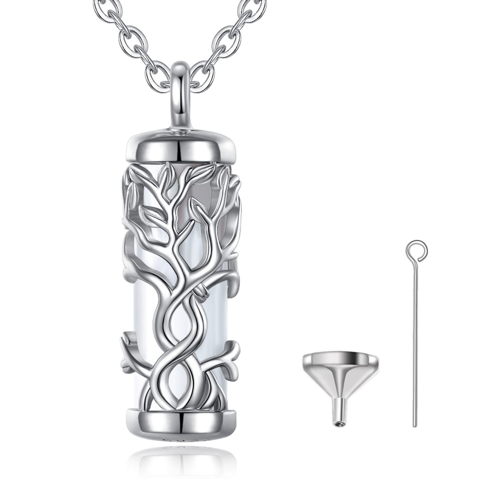 Eudora Harmony D1 Lebensbaum Urnenkette Silber 50cm Andenken