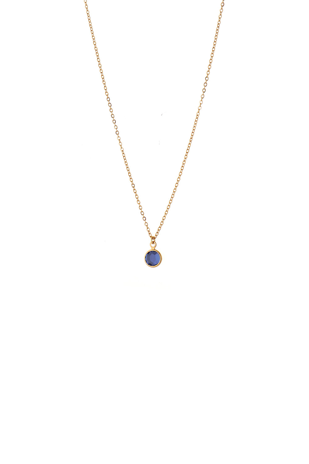 Joy September Geburtsstein Halskette Gold Saphir Kristall