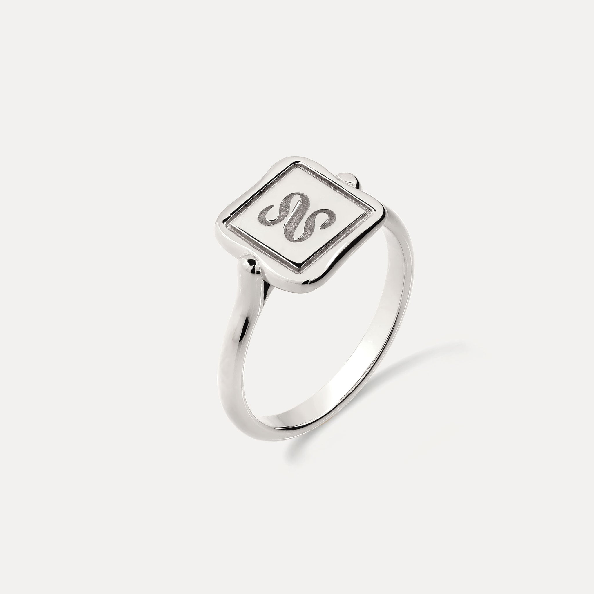 Stilnest Rings Logo Siegelring 925 Silber Gr. 52