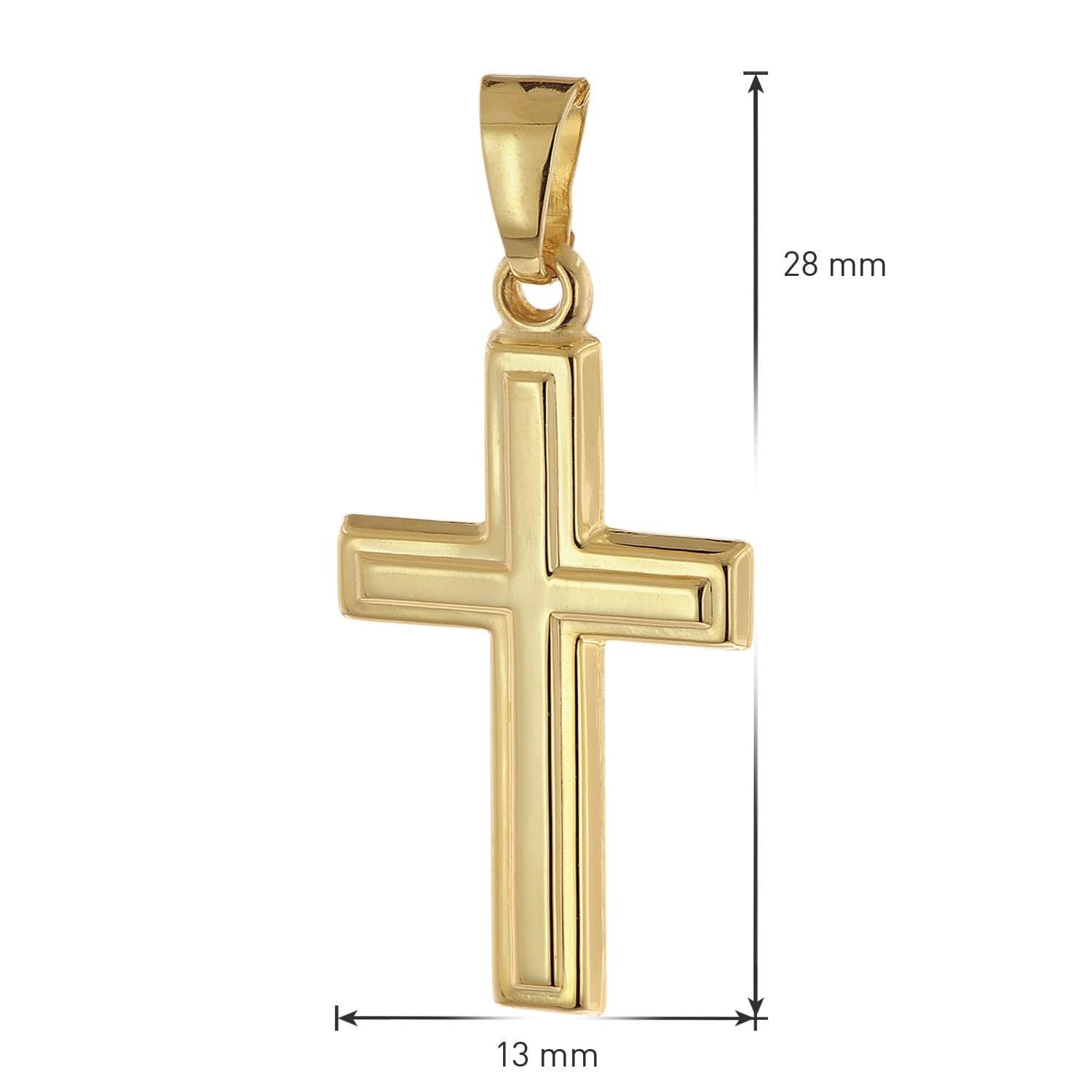 trendor Halsketten Kreuz-Anhänger Gold 333 Halskette 40 cm 68420
