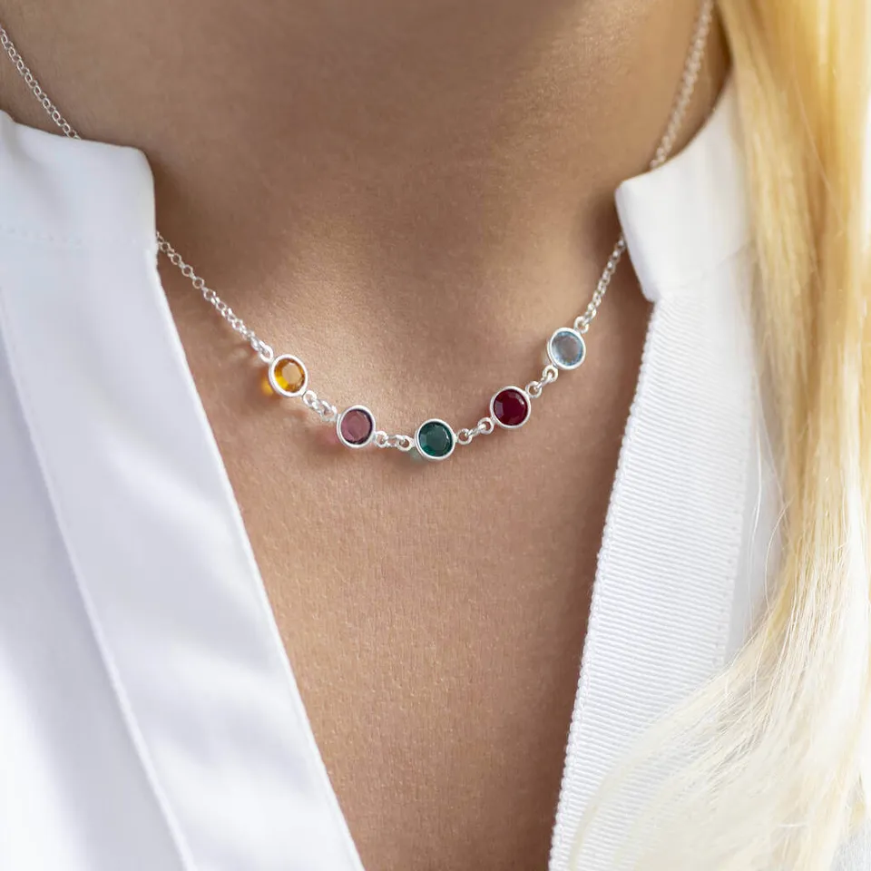 Joy by Corrine Smith Family Birthstone Halskette Gold Geburtsstein