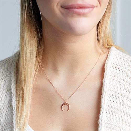 JEWLIX Halbmond Kette Sterlingsilber Rosé Damenhalskette