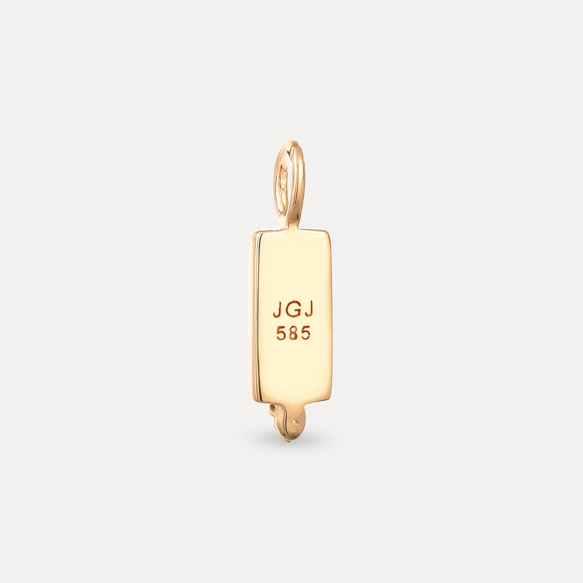 Stilnest Brick Tag Anhänger 585 Gold Saphir gravierbar