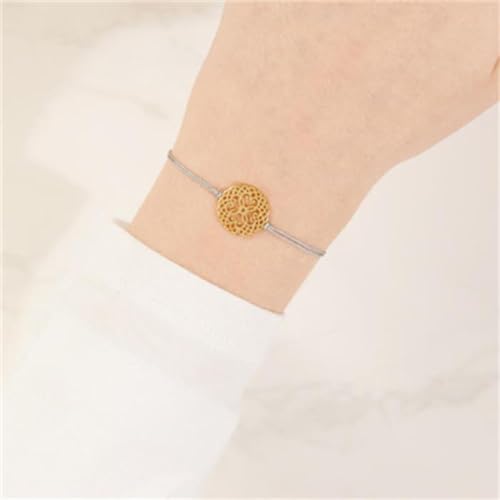 JEWLIX ID-Armband Damen Textil 925er Silber vergoldet