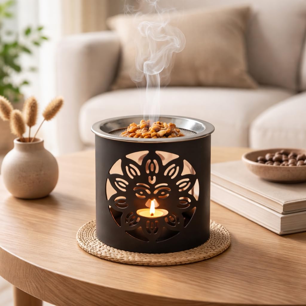 NKlaus Home Scents Räucherstövchen Smiley Eisen schwarz