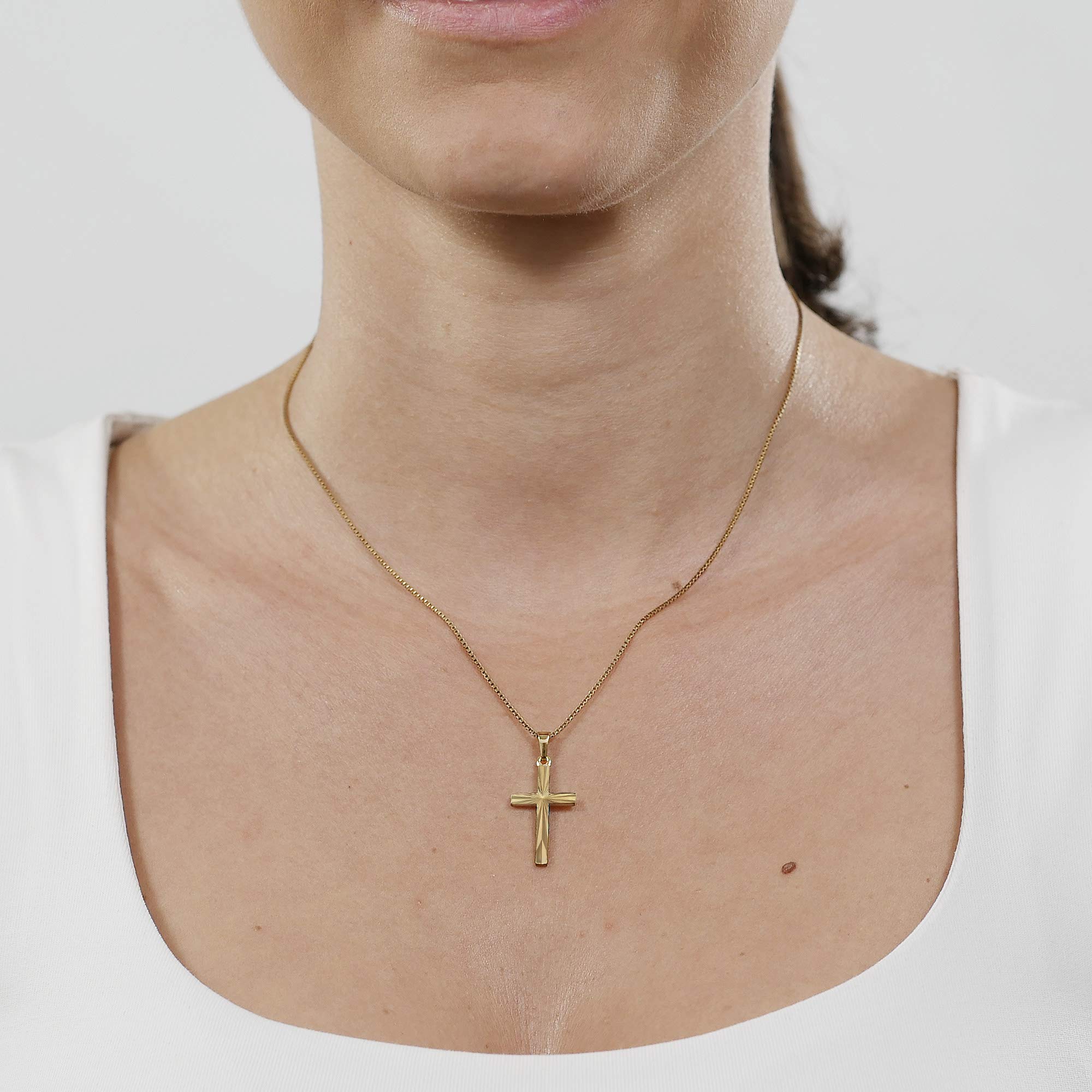 trendor Halsketten Kreuz-Anhänger Gold 333 22 mm 42 cm