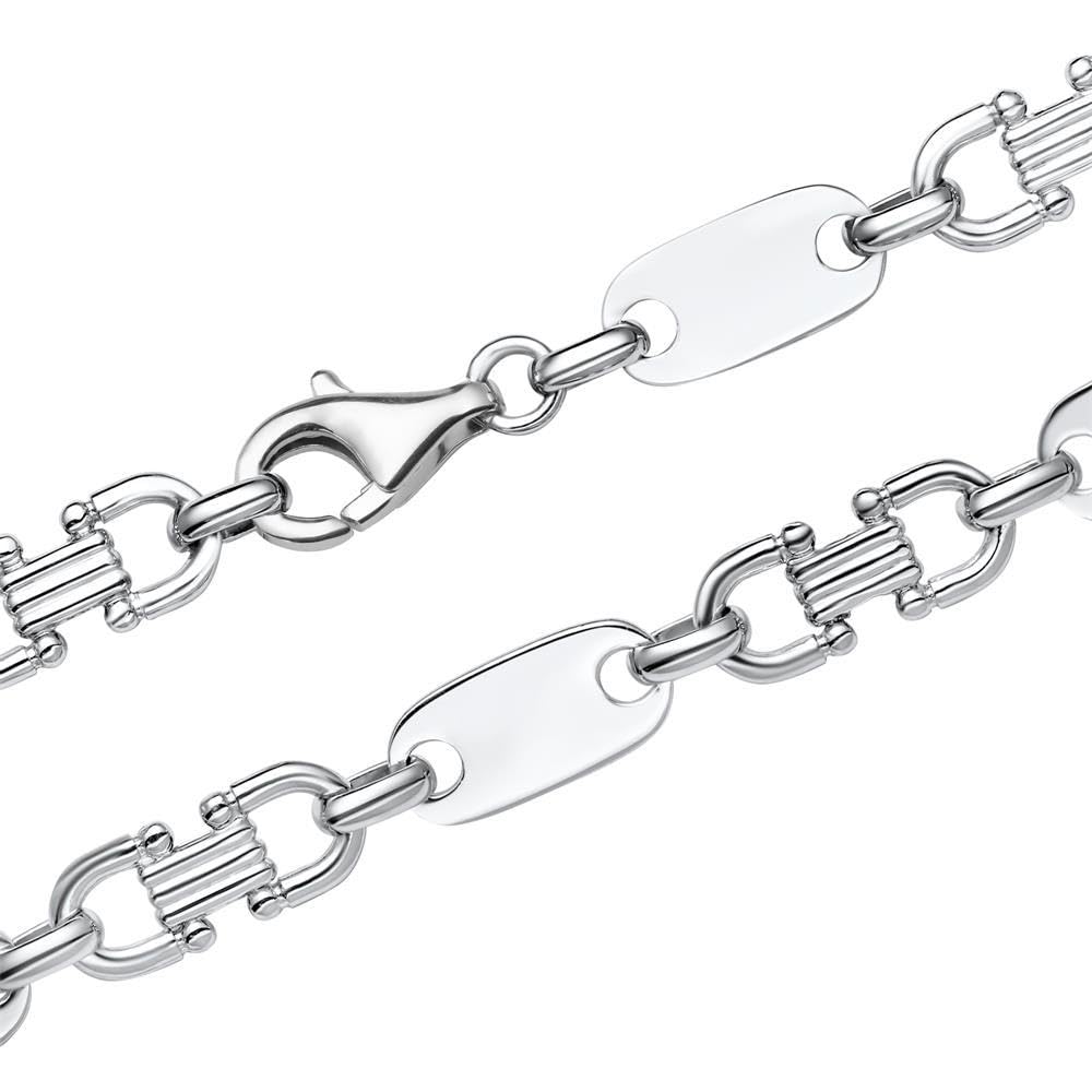 JEWLIX Panzerketten Plattenkette Herren Silber 60 cm