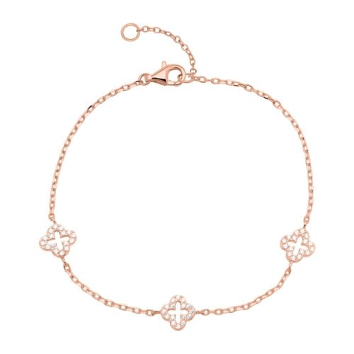 JEWLIX ID-Armbänder Armband 925er Silber rosévergoldet Zirkonia
