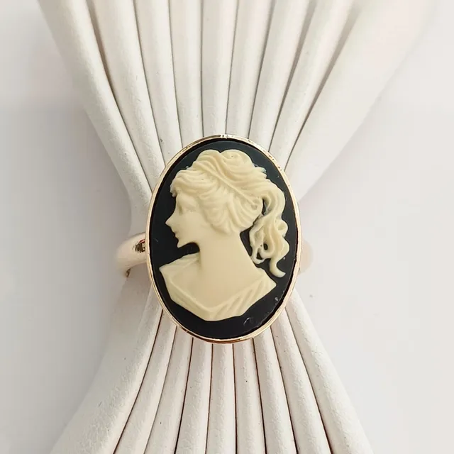 Alevá Bijoux Anelli Cammeo Ring Silber schwarz
