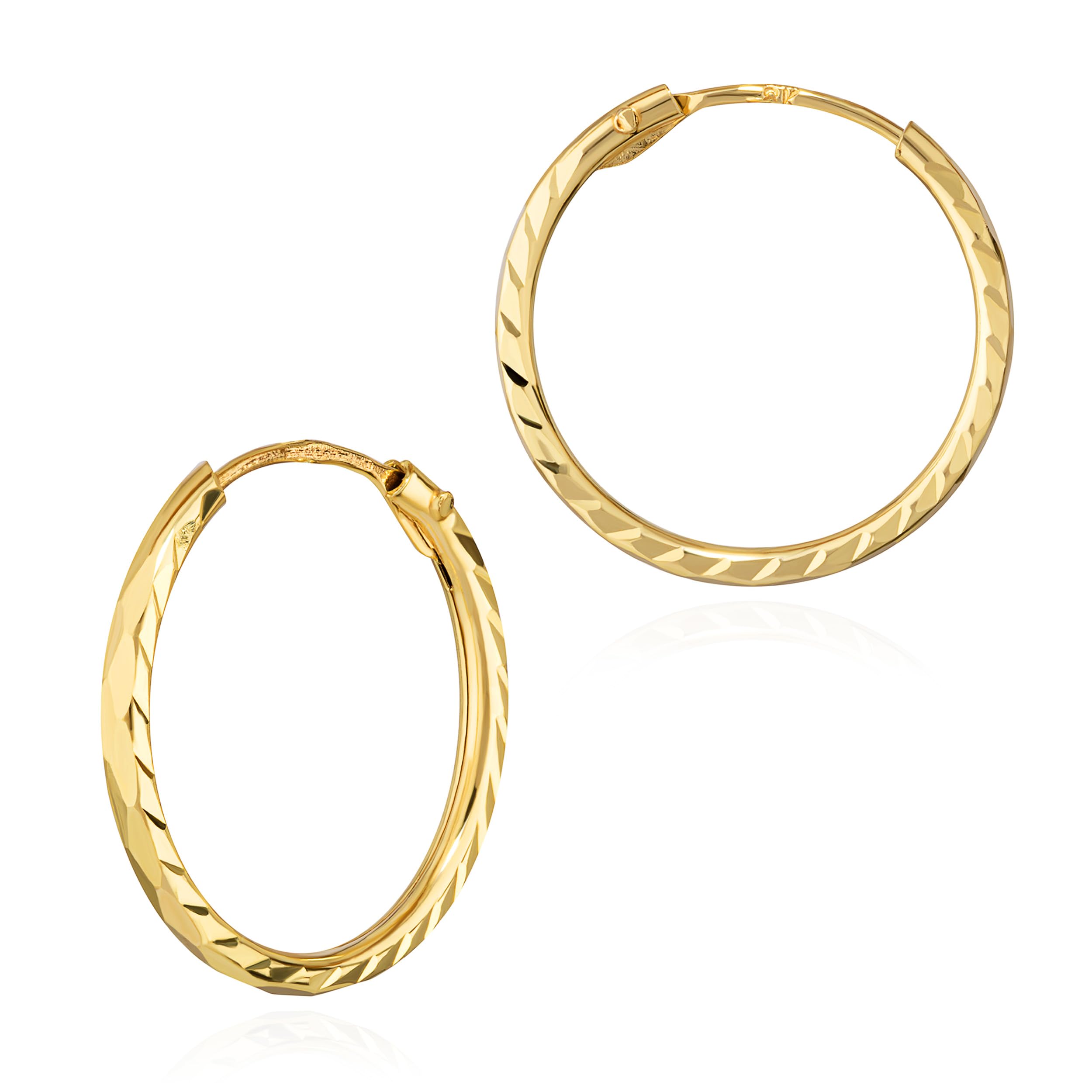 NKlaus Paar Creolen 333 Gelbgold Ohrringe 1,1 mm Gelbgold
