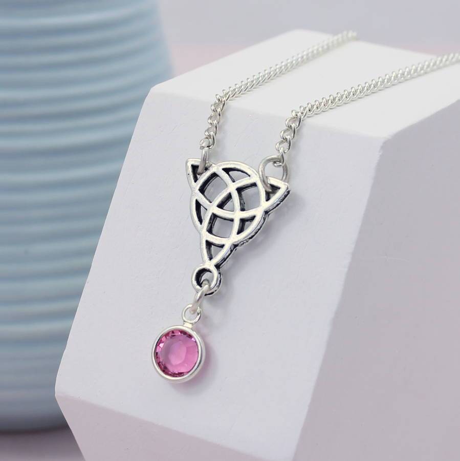 Joy by Corrine Smith Celtic Knot Halskette Silber Geburtsstein