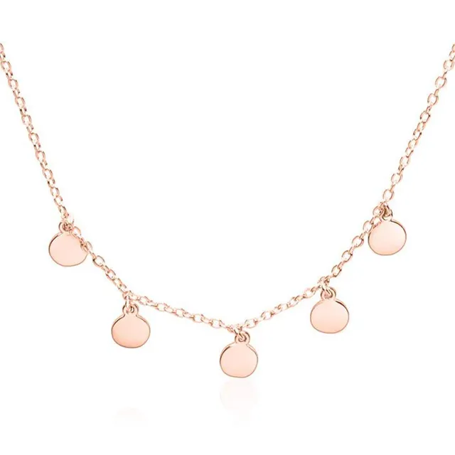 JEWLIX Runde Anhänger Kette 925 Silber Rose Damenhalskette