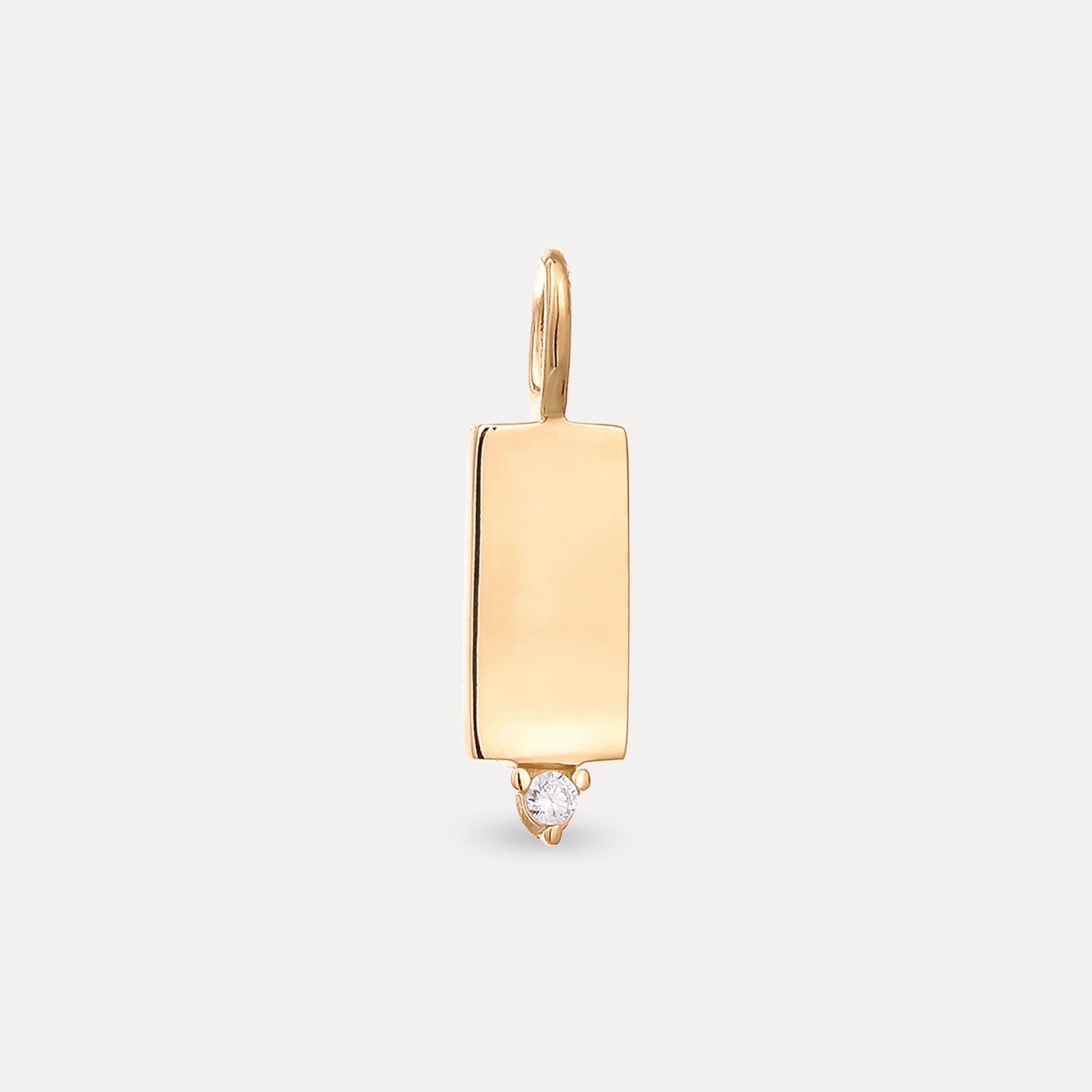 Stilnest Saphir Brick Tag Anhänger 585 Gold Massivgold
