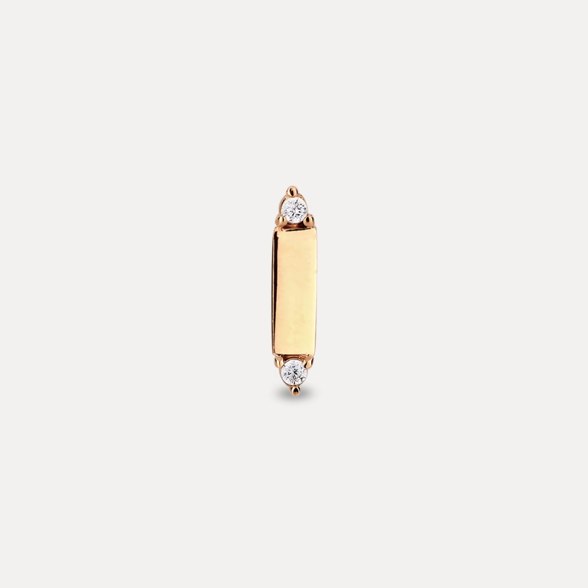 Stilnest Saphir Brick Tag Ohrstecker 585 Gold Single Weiß