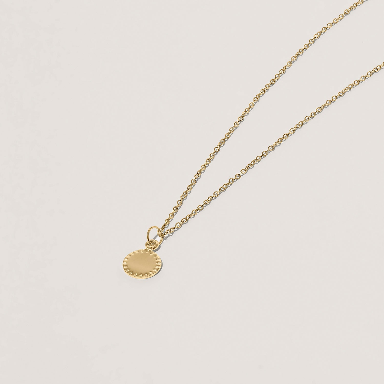 Stilnest Biscuit Tag Kette Round 585 Gold 45cm Gravur
