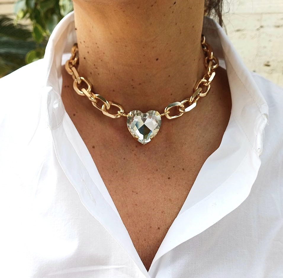 Alevá Bijoux Corazon Choker Halskette Gold 41 cm