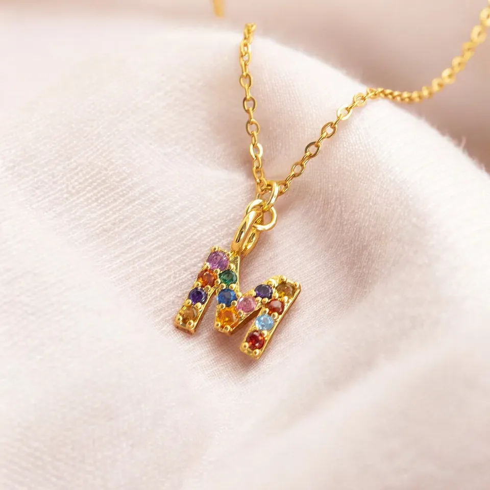 Joy by Corrine Smith Rainbow Initial Halskette Gold Zirkonia
