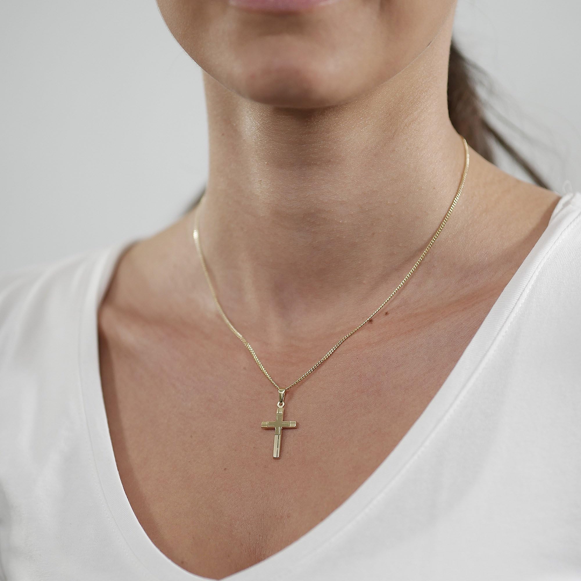 trendor Halsketten Kreuz 333 Gold 60 cm Kette