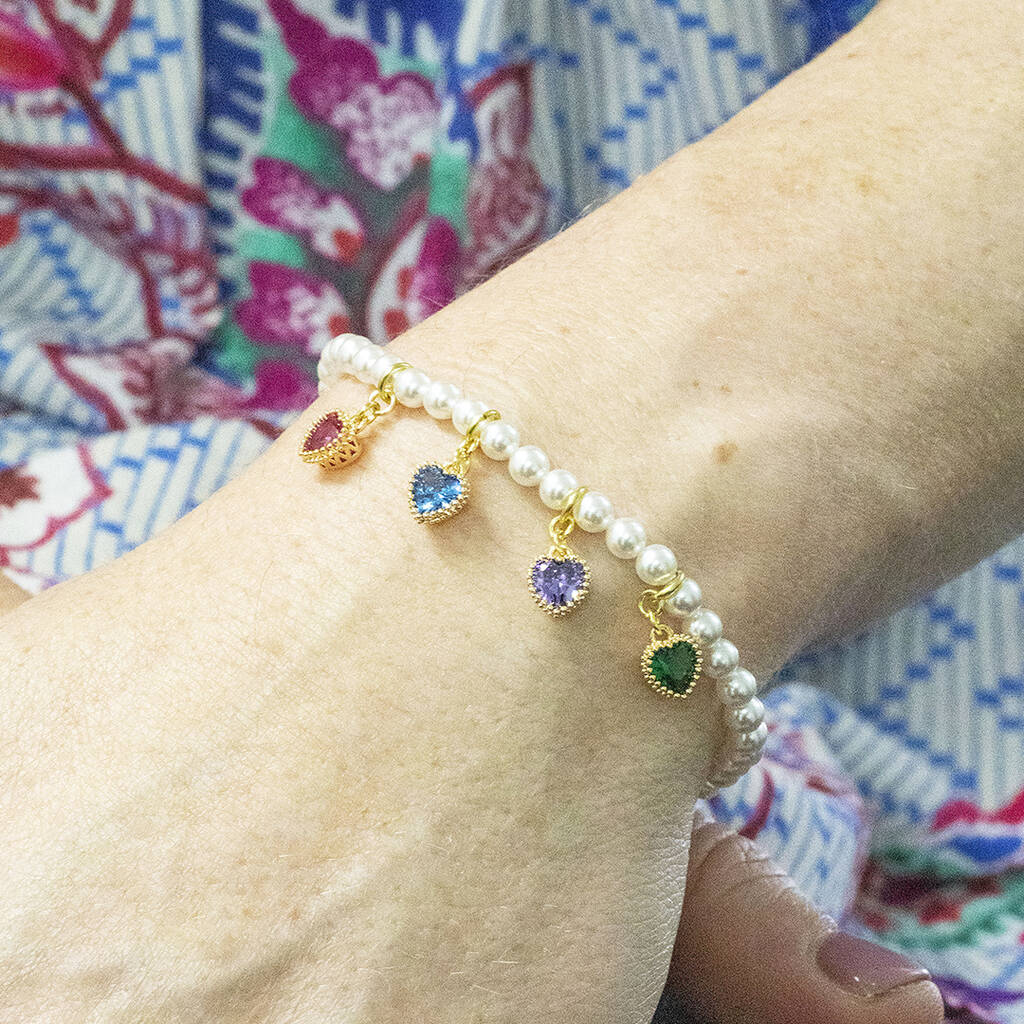 Joy by Corrine Smith Family Perlen Armband Gold Herzen