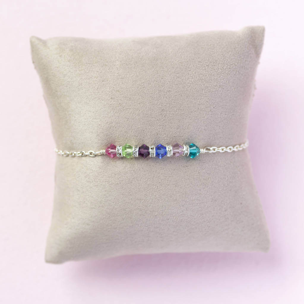 Joy by Corrine Smith Family Birthstone Bar Armband Silber
