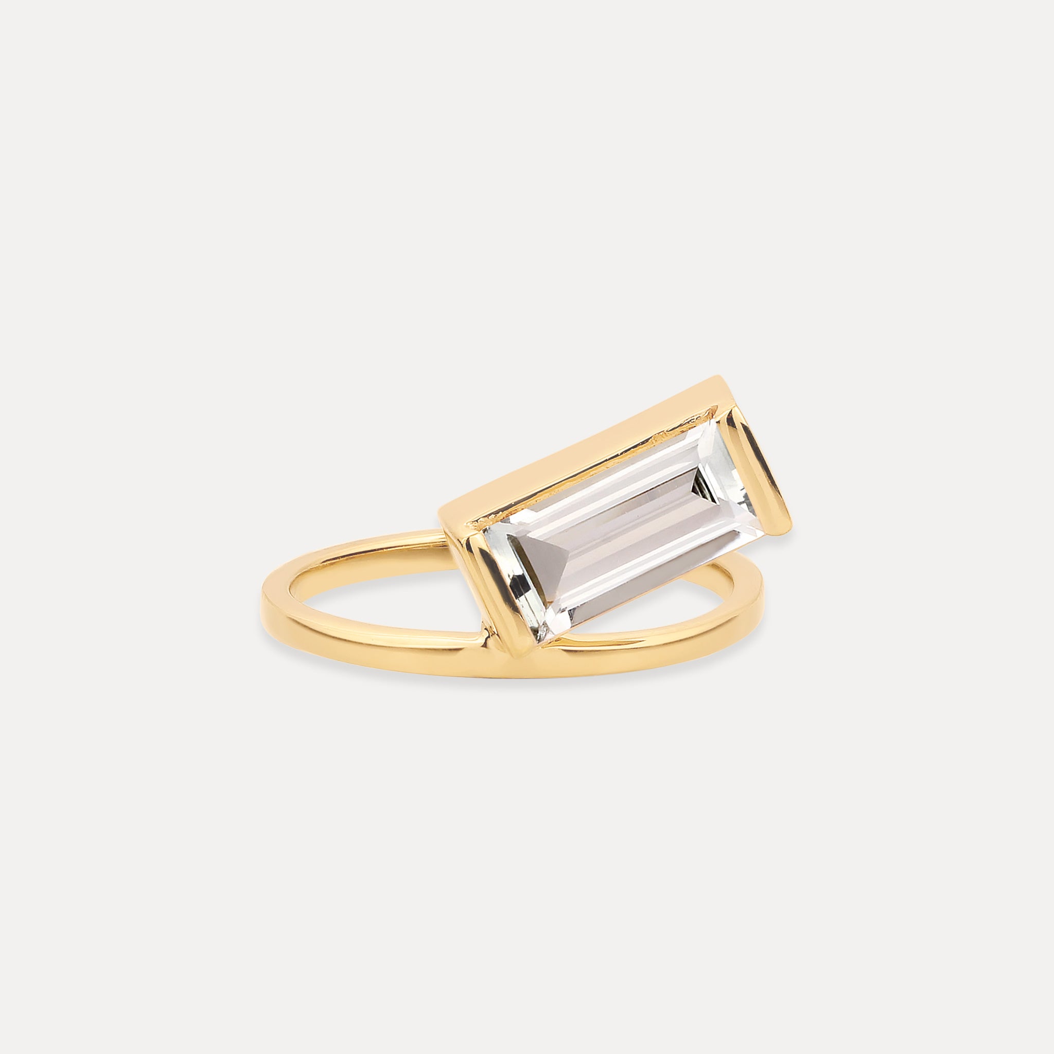 Stilnest Beryll Balance Baguette Ring Gold Vermeil Gr.52