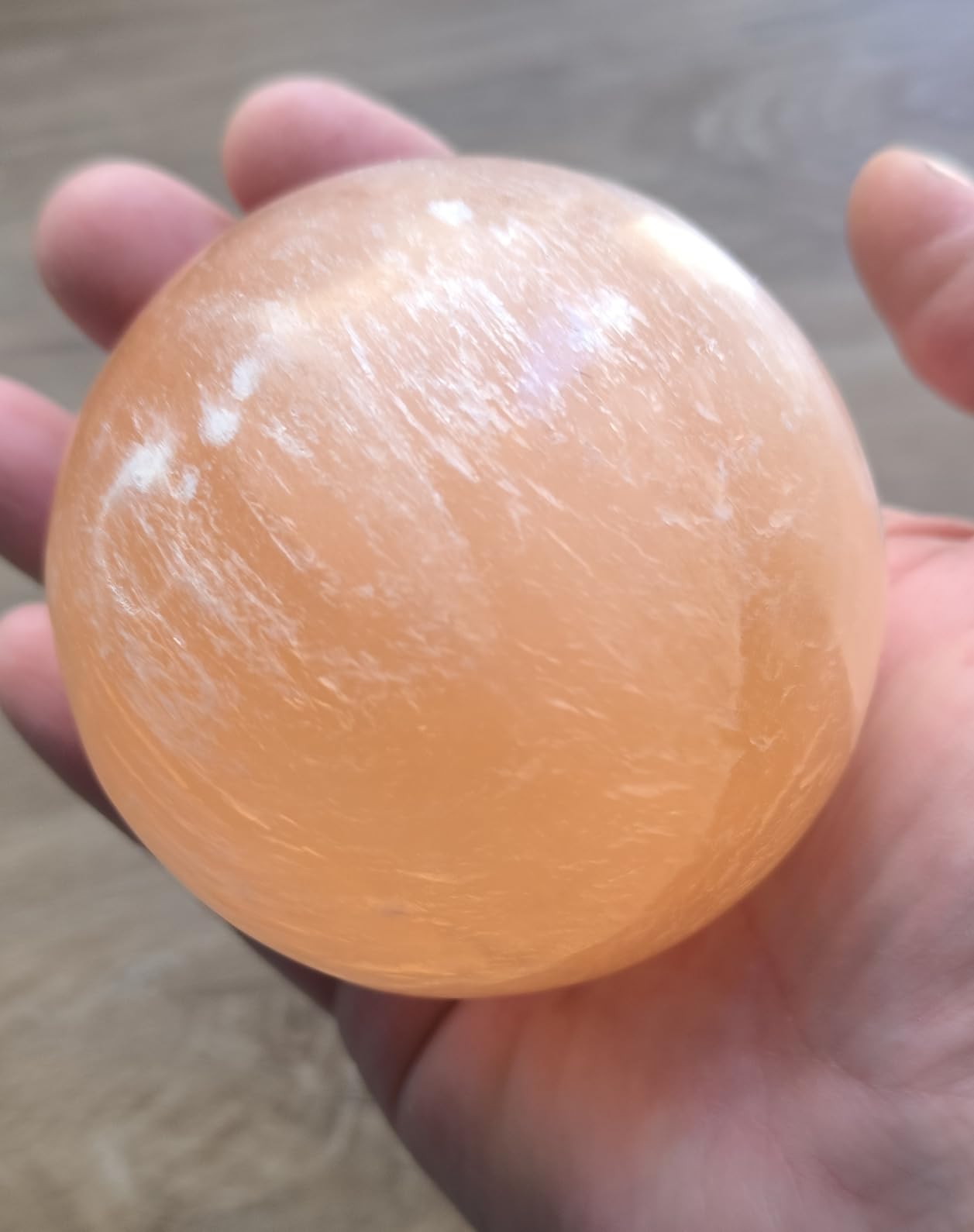 NKlaus Healing Crystals Selenit-Kugel 8cm Orange 580g